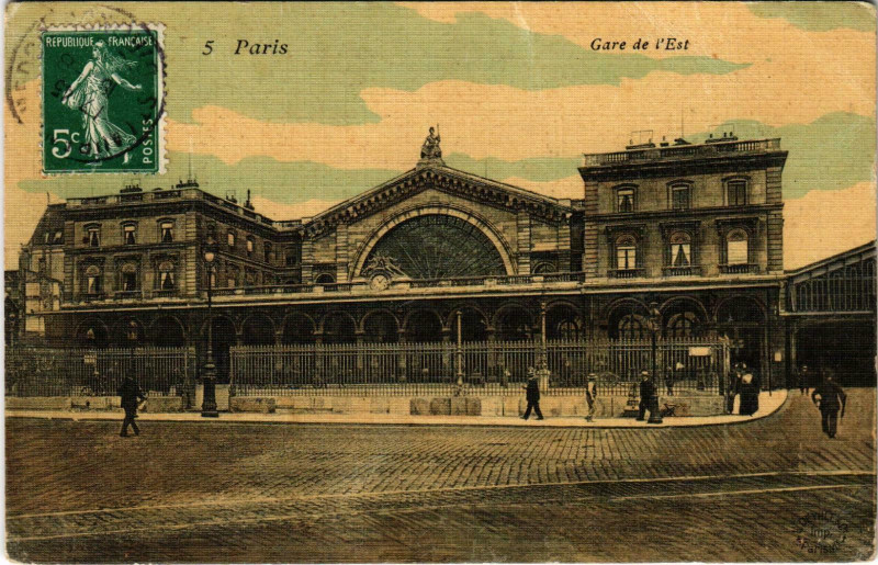 Carte postale ancienne Paris 10e Gare de l'Est à Paris 10e