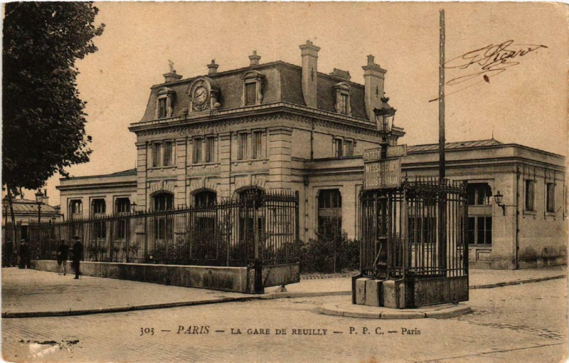 Carte postale ancienne La Gare de Reuilly à Paris 12e