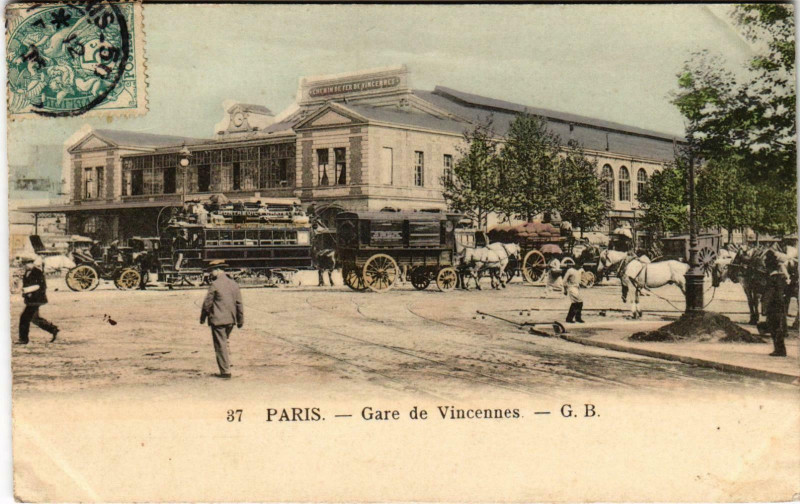 Carte postale ancienne Gare de Vincennes à Paris 4e