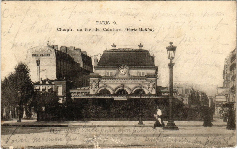 Carte postale ancienne Chemin de fer de Ceinture (Porte-Maillot) à Paris 17e