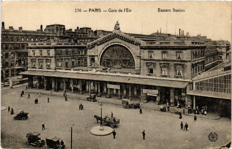 Carte postale ancienne Paris (10e) Gare de l'Est à Paris 10e