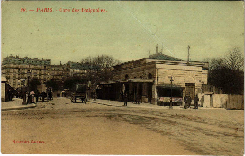 Carte postale ancienne Gare des Batignolles à Paris 17e
