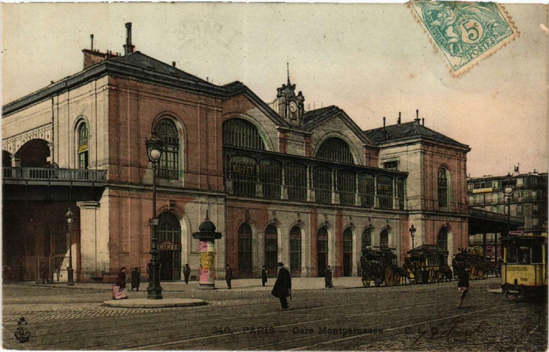 Carte postale ancienne Gare Montparnasse à Paris 14e