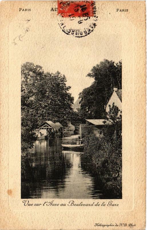 Carte postale ancienne Paris (12e) vue sur l'Aure du Bd de la Gare à Bayeux