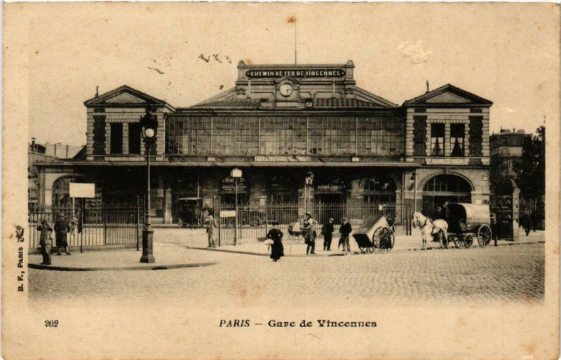 Carte postale ancienne Gare de Vincennes à Paris 12e
