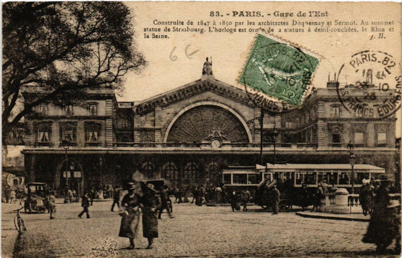 Carte postale ancienne Paris (10e) Gare de l'Est à Paris 10e