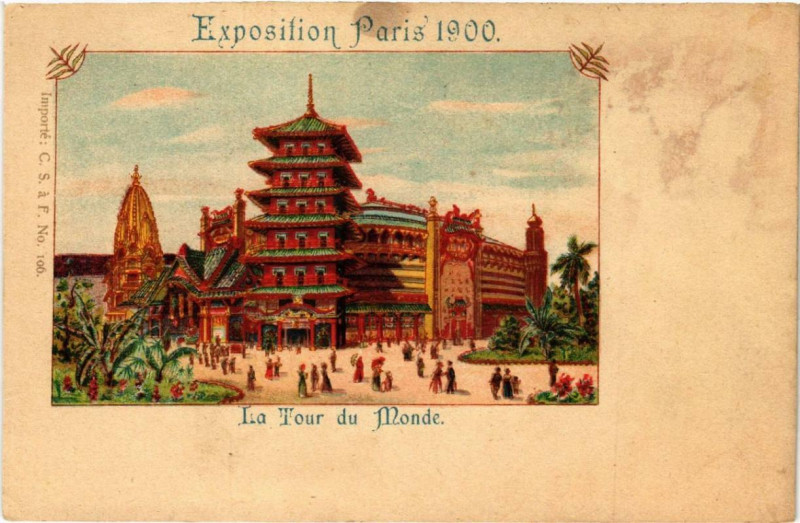 Carte postale ancienne Expo 1900 Paris La Tour du Monde à Paris