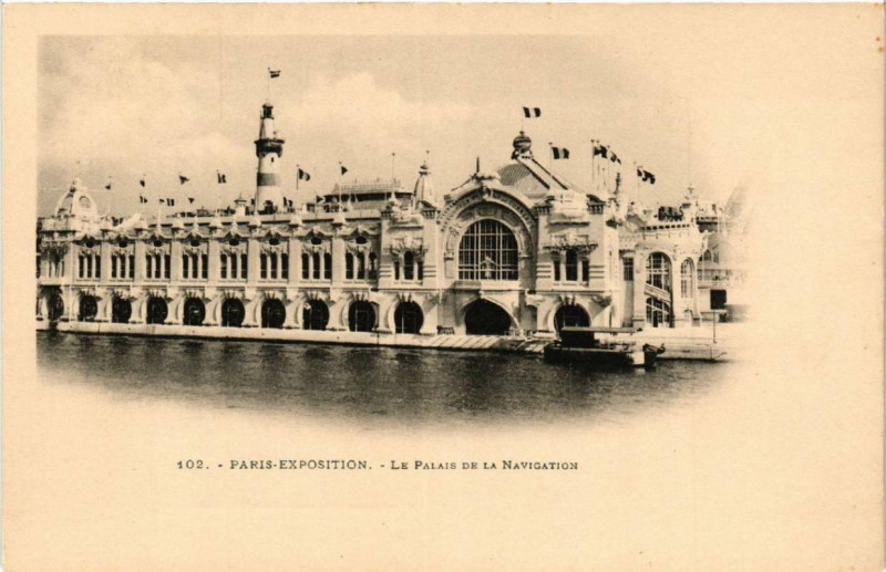 Carte postale ancienne Expo 1900 Paris Le Palais de la Navigation à Paris