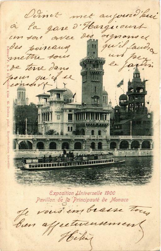 Carte postale ancienne Expo 1900 Paris Pavillon de Principaute de Monaco à Paris