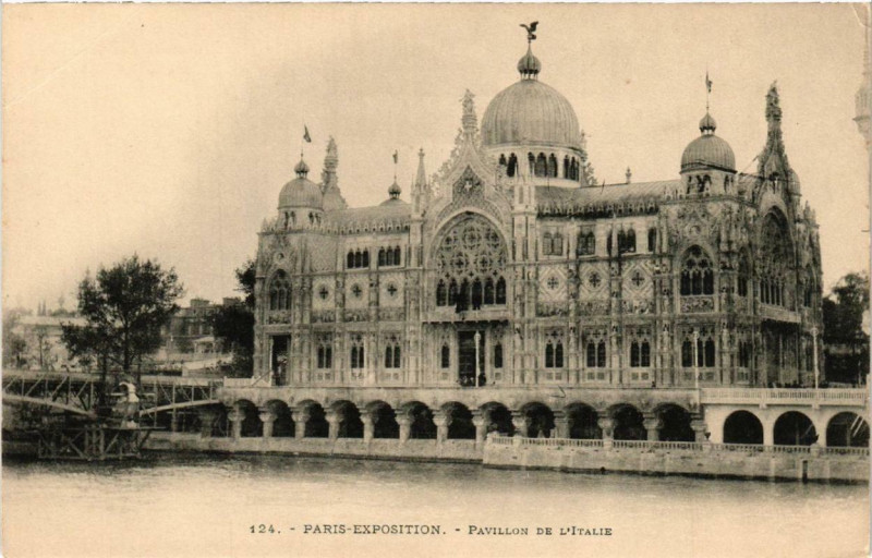 Carte postale ancienne Expo 1900 Paris Pavillon de l'Italie à Paris