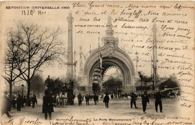 Carte postale ancienne Expo 1900 Paris La Porte Monumentale à Paris