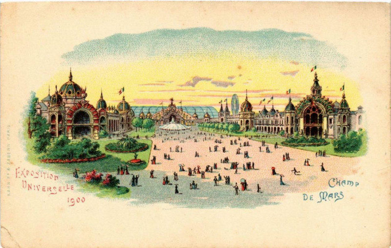 Carte postale ancienne Expo 1900 Paris Champ de Mars à Paris