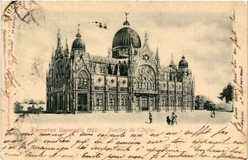 Carte postale ancienne Expo 1900 Paris Pavillon de l'Italie à Paris