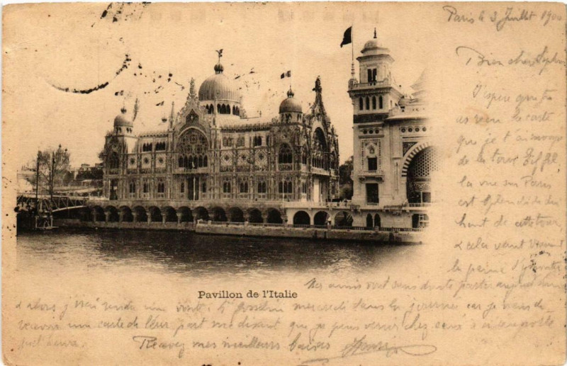 Carte postale ancienne Expo 1900 Paris Pavillon de l'Italie à Paris