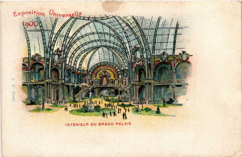 Carte postale ancienne Exposition Universelle 1900 - Intérieur du Grand Palais à Paris 8e