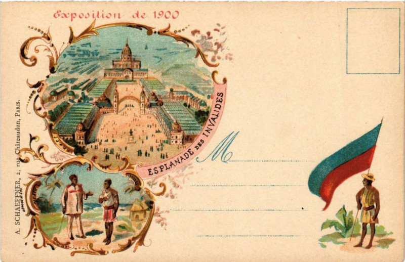 Carte postale ancienne Expo 1900 Paris Esplanade des Invalides à Paris