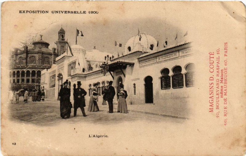 Carte postale ancienne Expo 1900 Paris L'Algerie à Paris