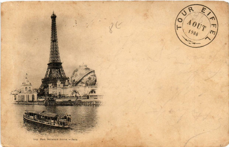 Carte postale ancienne Exposition Universelle de 1900 - La Tour Eiffel à Paris 16e
