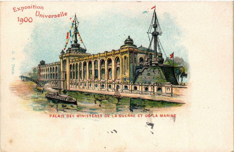 Carte postale ancienne Expo 1900 Paris Palais des Ministeres de la Guerre de la Marine à Paris