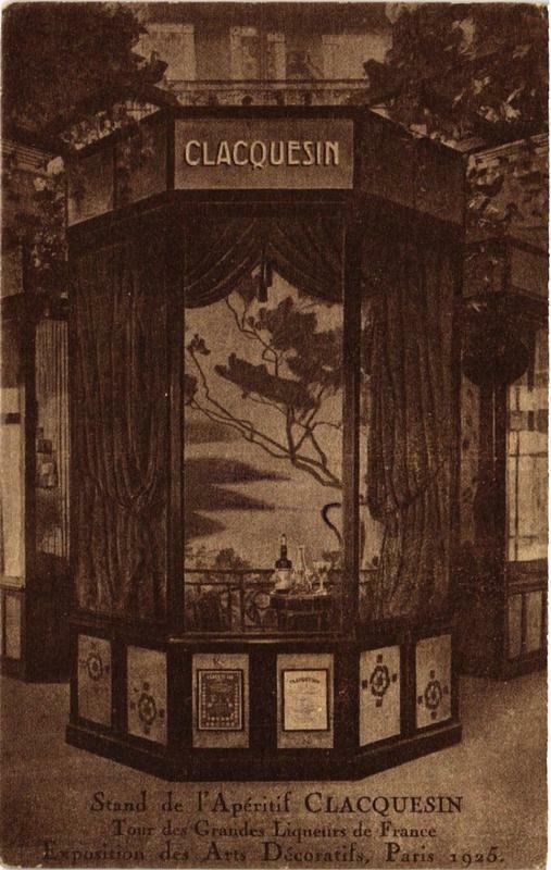 Carte postale ancienne Expo des Arts Decoratifs Paris 1926 Stand l'Aperitif Calcquesin à Paris