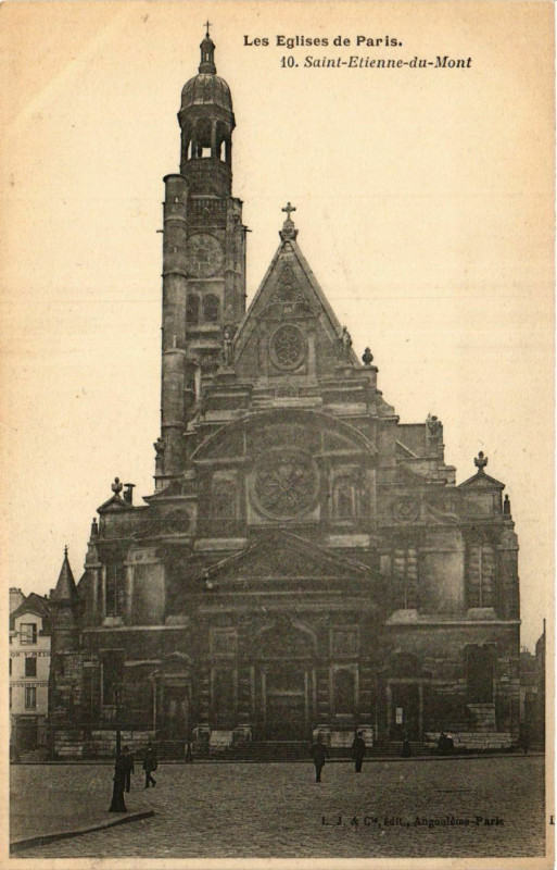 Carte postale ancienne Saint-Etienne-du-Mont à Paris 5e