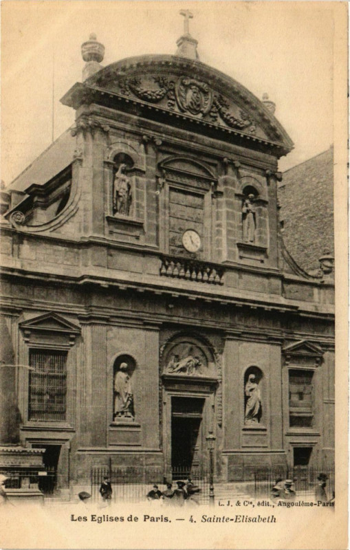 Carte postale ancienne Les Eglises de Paris. 4. Sainte-Elisabeth