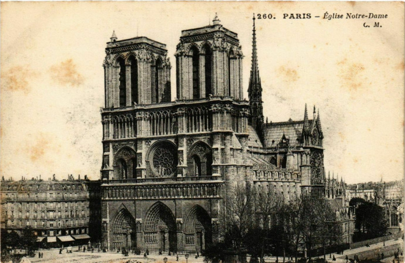 Carte postale ancienne Paris 4e Eglise N - D. ed. C.M à Paris 4e