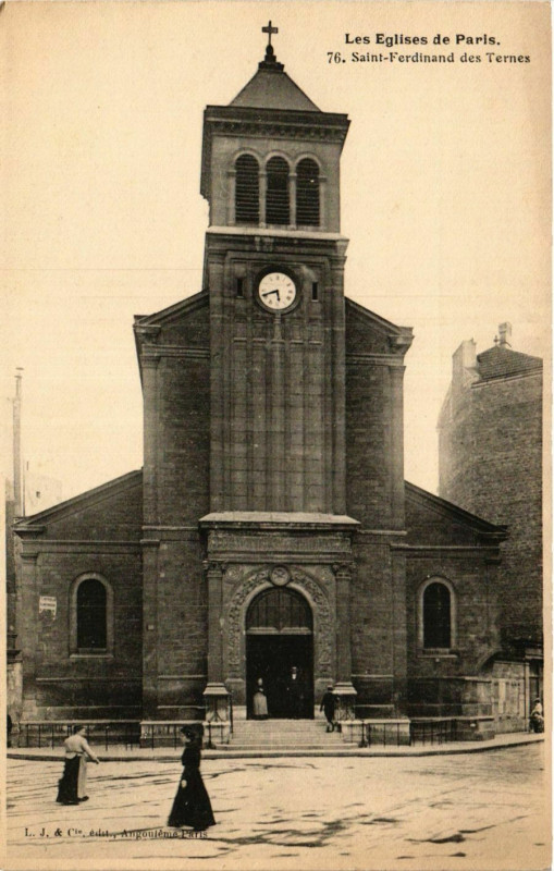 Carte postale ancienne Saint-Ferdinand des Ternes à Paris 17e