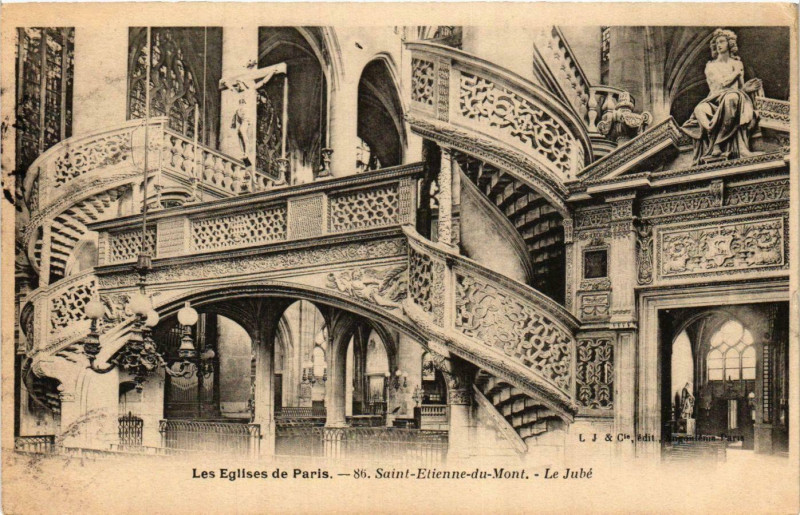 Carte postale ancienne Saint-Etienne-du-Mont - Le Jubé à Paris 5e