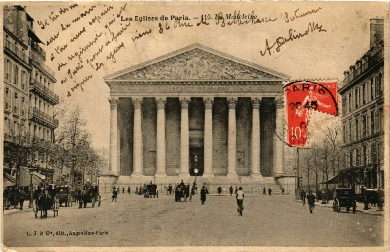 Carte postale ancienne La Madeleine à Paris 8e