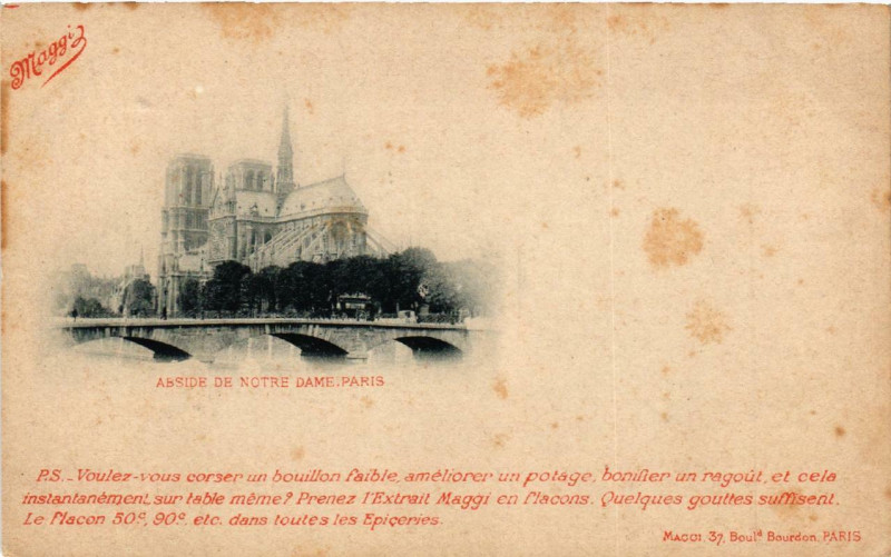 Carte postale ancienne Paris (4e) Abside de N - D à Paris 4e
