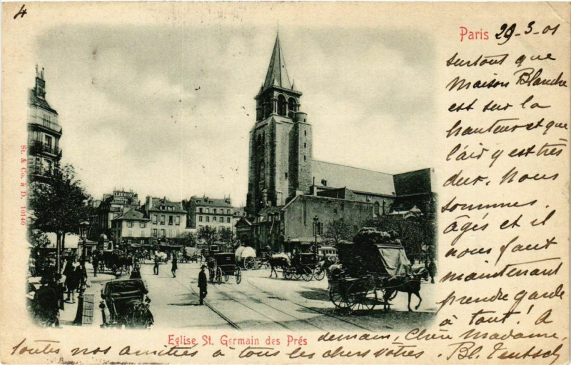 Carte postale ancienne Paris 6e Eglise Saint-Germain des Pres à Paris 6e
