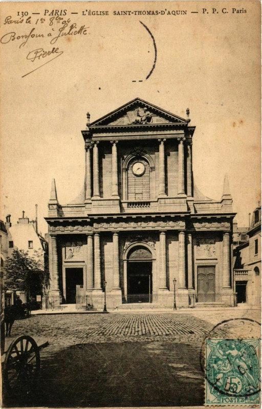 Carte postale ancienne Paris 7e Eglise Saint-Thomas d'Aquin ed. P.P.C à Paris 7e