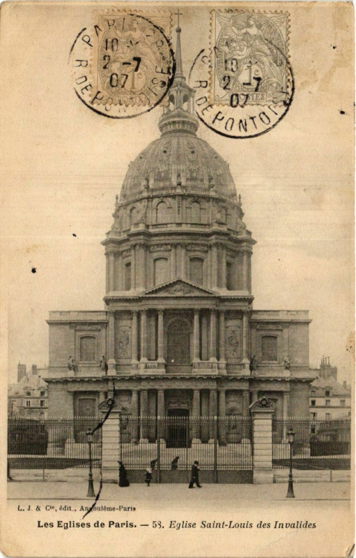 Carte postale ancienne Eglise Saint-Louis des Invalides à Paris 7e