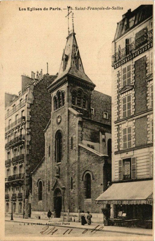 Carte postale ancienne Saint-Francois de Salles à Paris 17e