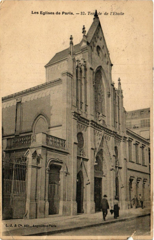 Carte postale ancienne Temple de l'Etoile à Paris 17e