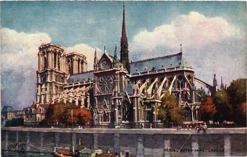 Carte postale ancienne Paris (4e) N - D. l'Abside à Paris 4e
