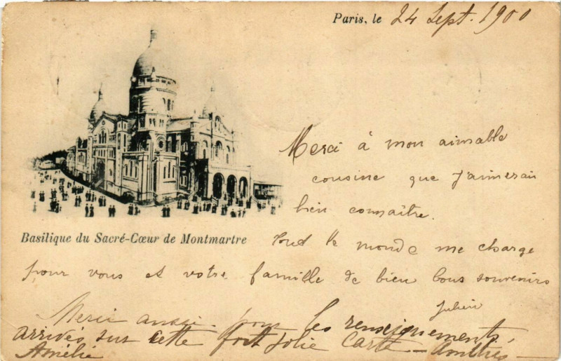 Carte postale ancienne Basilique du Sacré-Coeur de Montmartre à Paris 18e