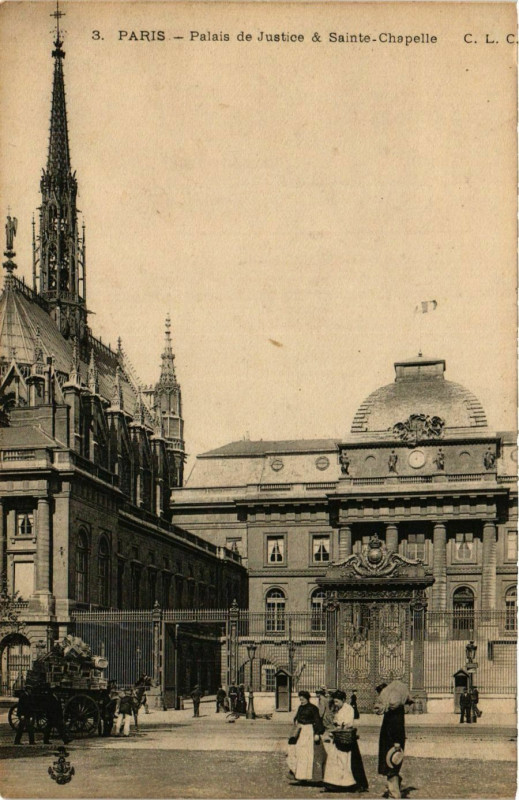 Carte postale ancienne Paris 1e Palais de Justice et Sainte-Chapelle à Paris 1er