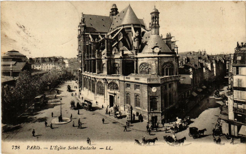 Carte postale ancienne Paris (1e) L'Eglise Saint-Eustache à Paris 1er