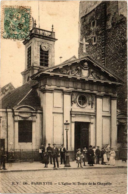 Carte postale ancienne L'Eglise Saint-Denis de la Chapelle à Paris 18e