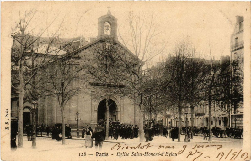 Carte postale ancienne Eglise Saint-Honoré-d'Eylau à Paris 16e