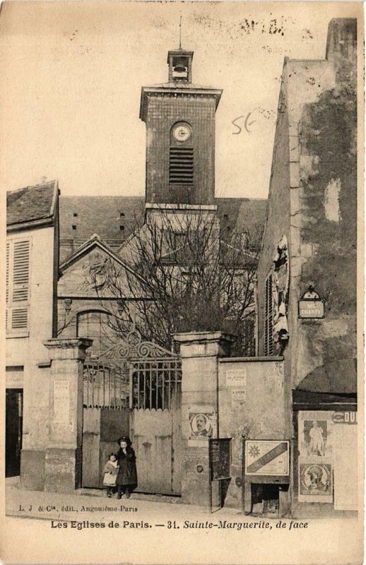 Carte postale ancienne Les Eglises de Paris (11e) Sainte-Marguerite de face à Paris 11e