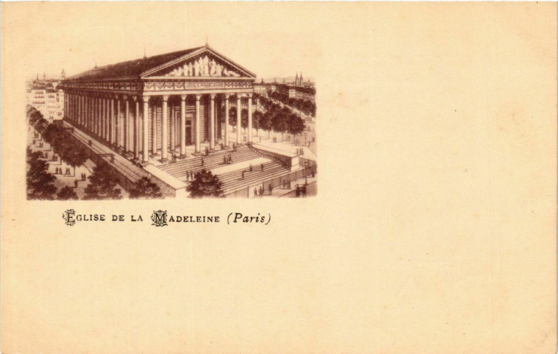 Carte postale ancienne Paris 8e Eglise de La Madeleine à Paris 8e