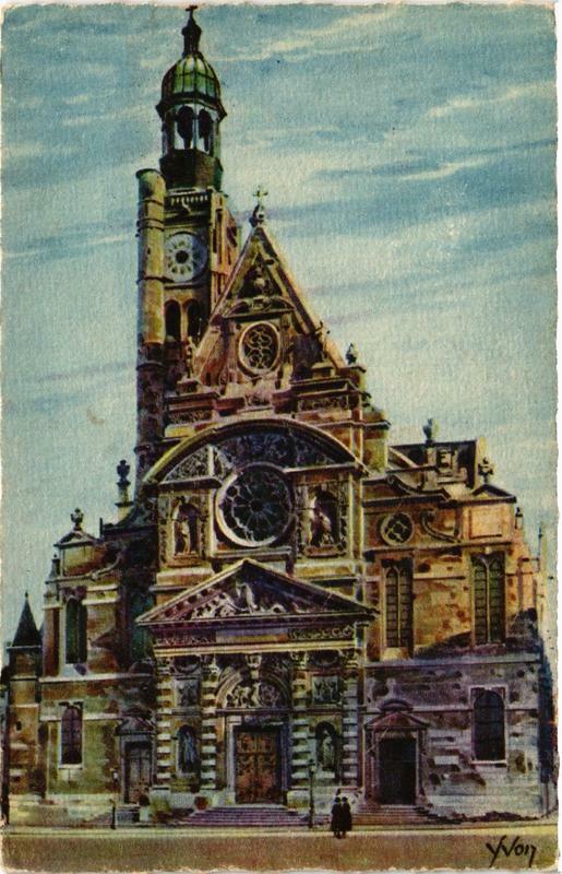 Carte postale ancienne Paris (5e) … en Flanant L'Eglise Saint-Etienne-du-Mont à Paris 5e