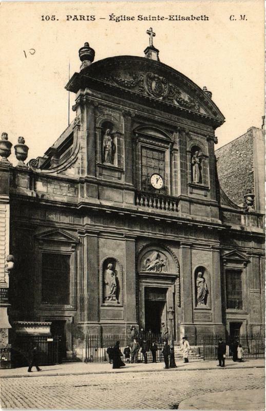 Carte postale ancienne Paris (3e) Eglise Sainte-Elisabeth à Paris 3e