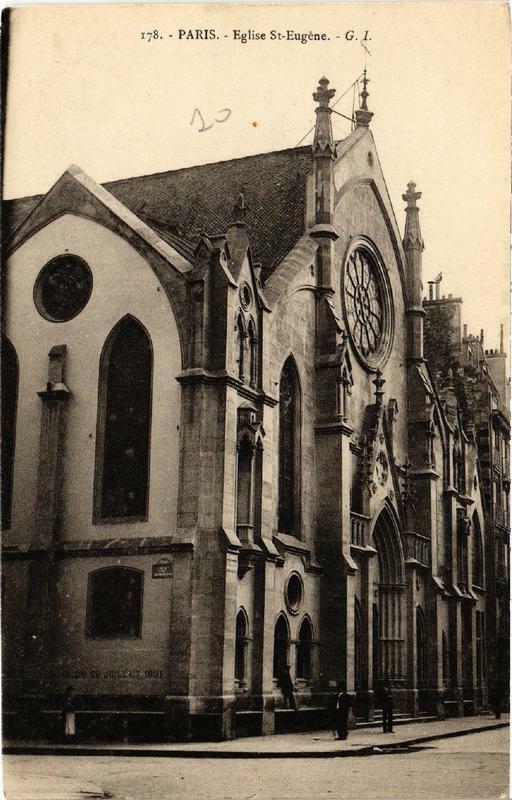 Carte postale ancienne Paris (9e) Eglise Saint-Eugene à Paris 9e