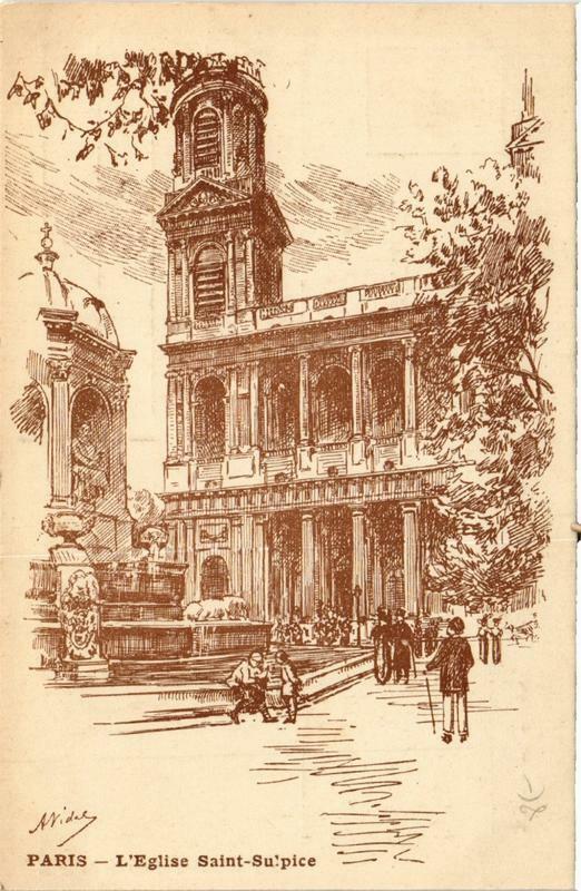 Carte postale ancienne Paris (6e) L'Eglise Saint-Sulpice à Paris 6e