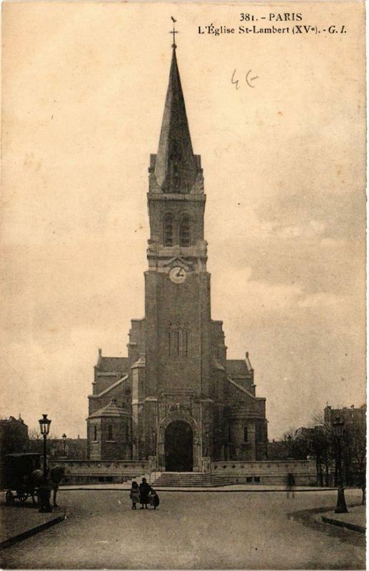 Carte postale ancienne L'Eglise Saint-Lambert à Paris 15e