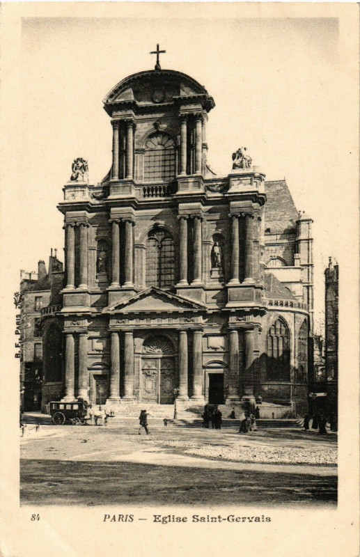 Carte postale ancienne Paris (4e) Eglise Saint-Gervais à Paris 4e
